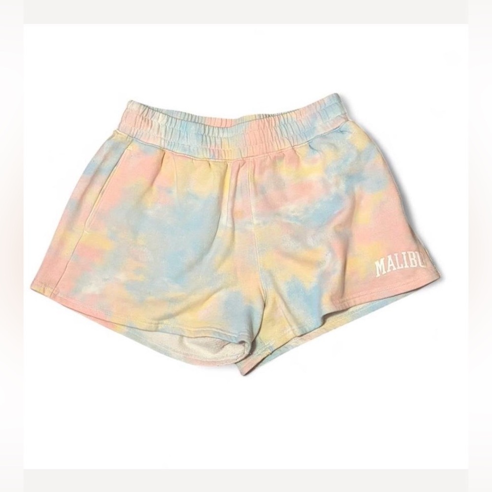 Malibu Pastel Tie-Dye Casual Shorts in Blue, Pink & Yellow